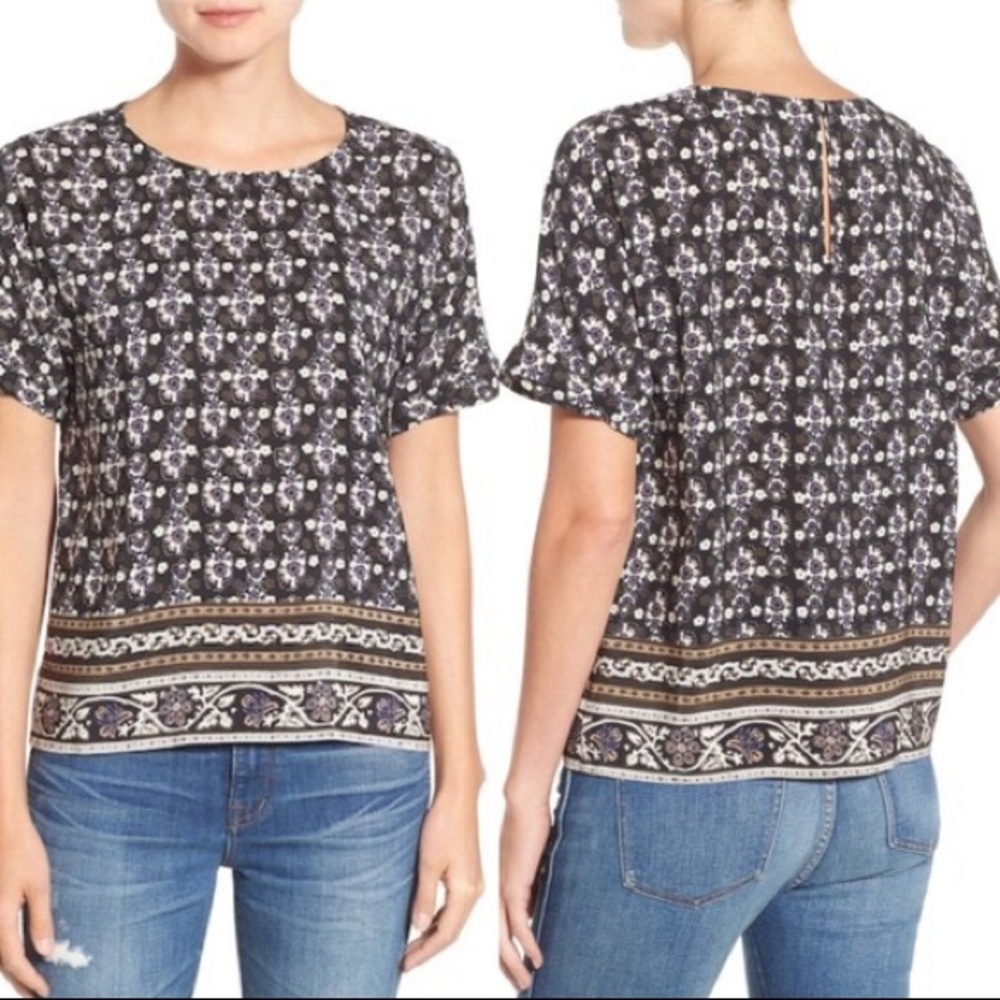 Madewell Waverly Mosaic Silk Top